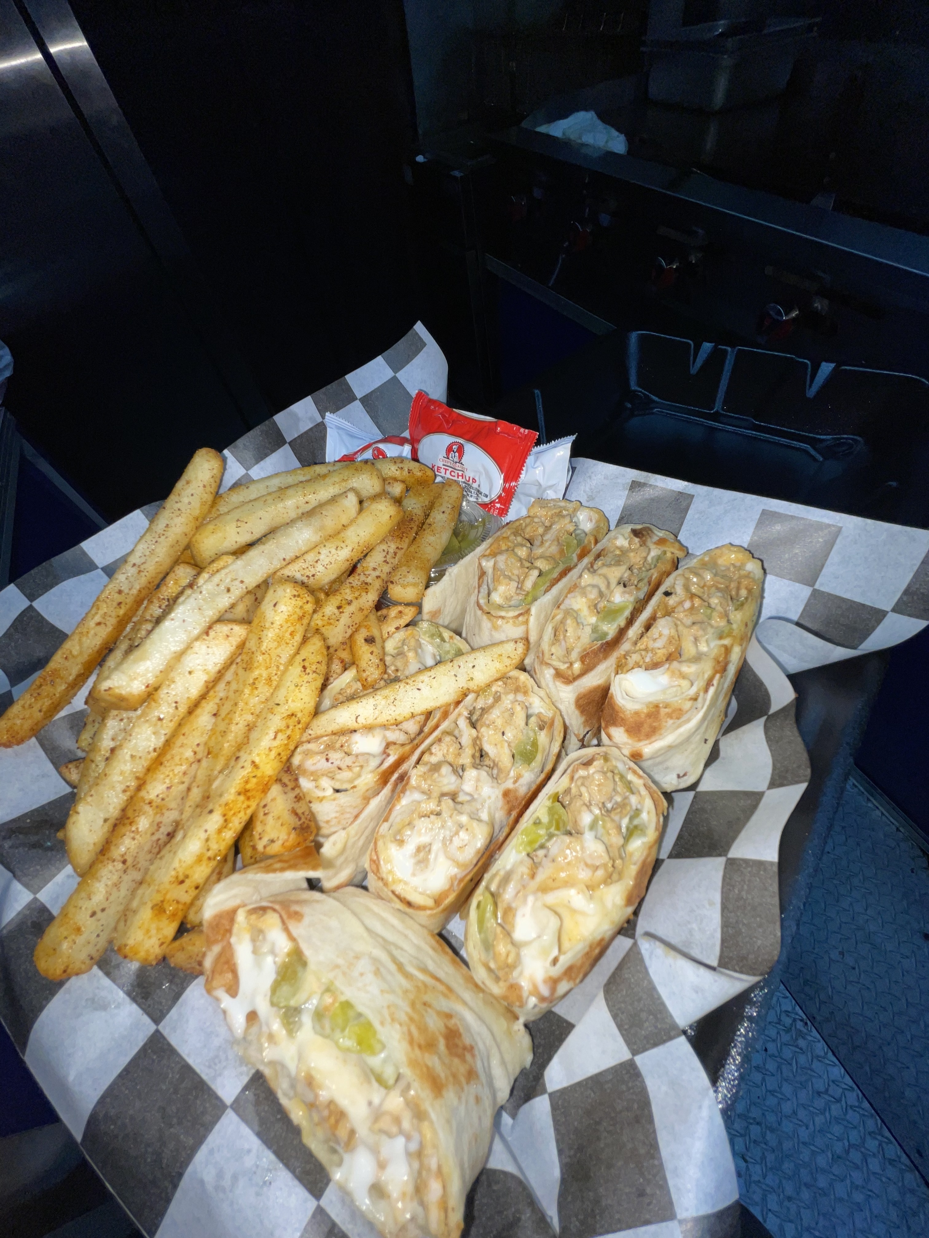 Chicken Shawerma G wrap with fries